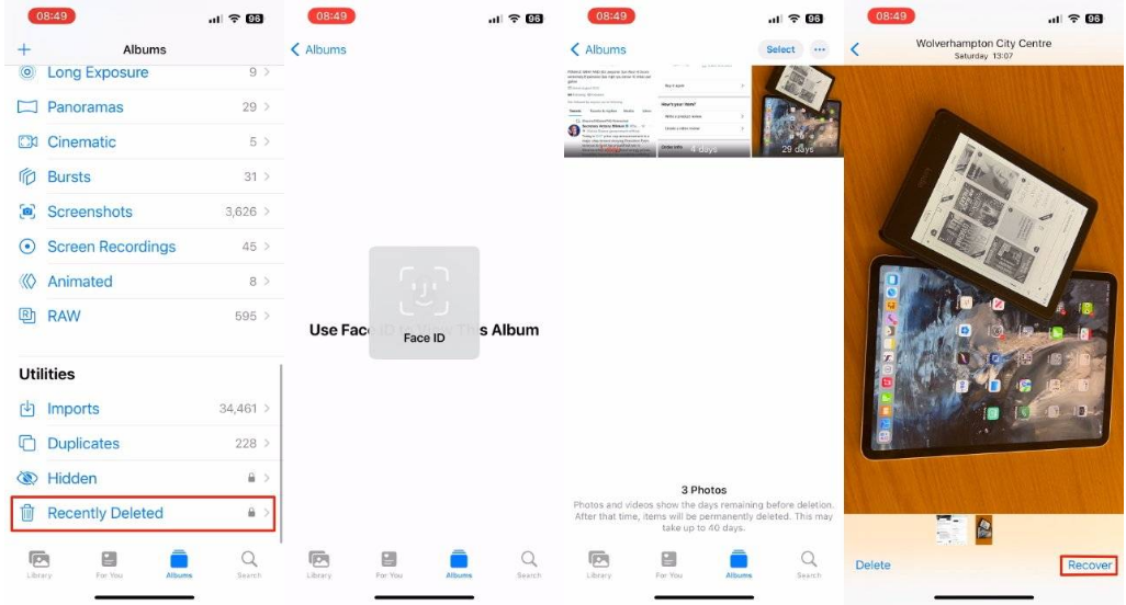 西林苹果14维修分享 iPhone14 上恢复已删除的照片 