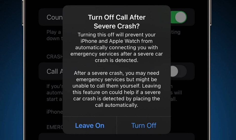 西林苹果14维修分享 iPhone 14 和 Apple Watch 上关闭崩溃检测 